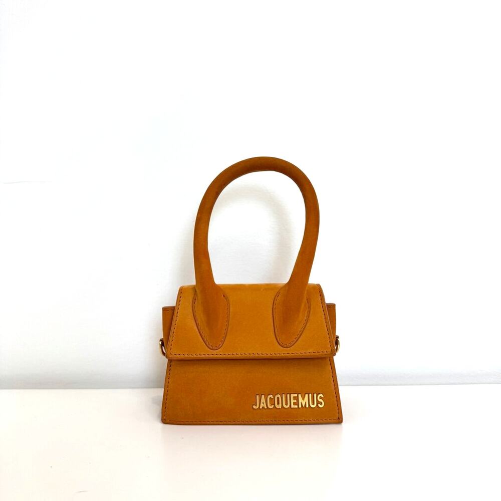 Jacquemus Le Chiquito Mini Bag Orange Suede With Crossbody Strap